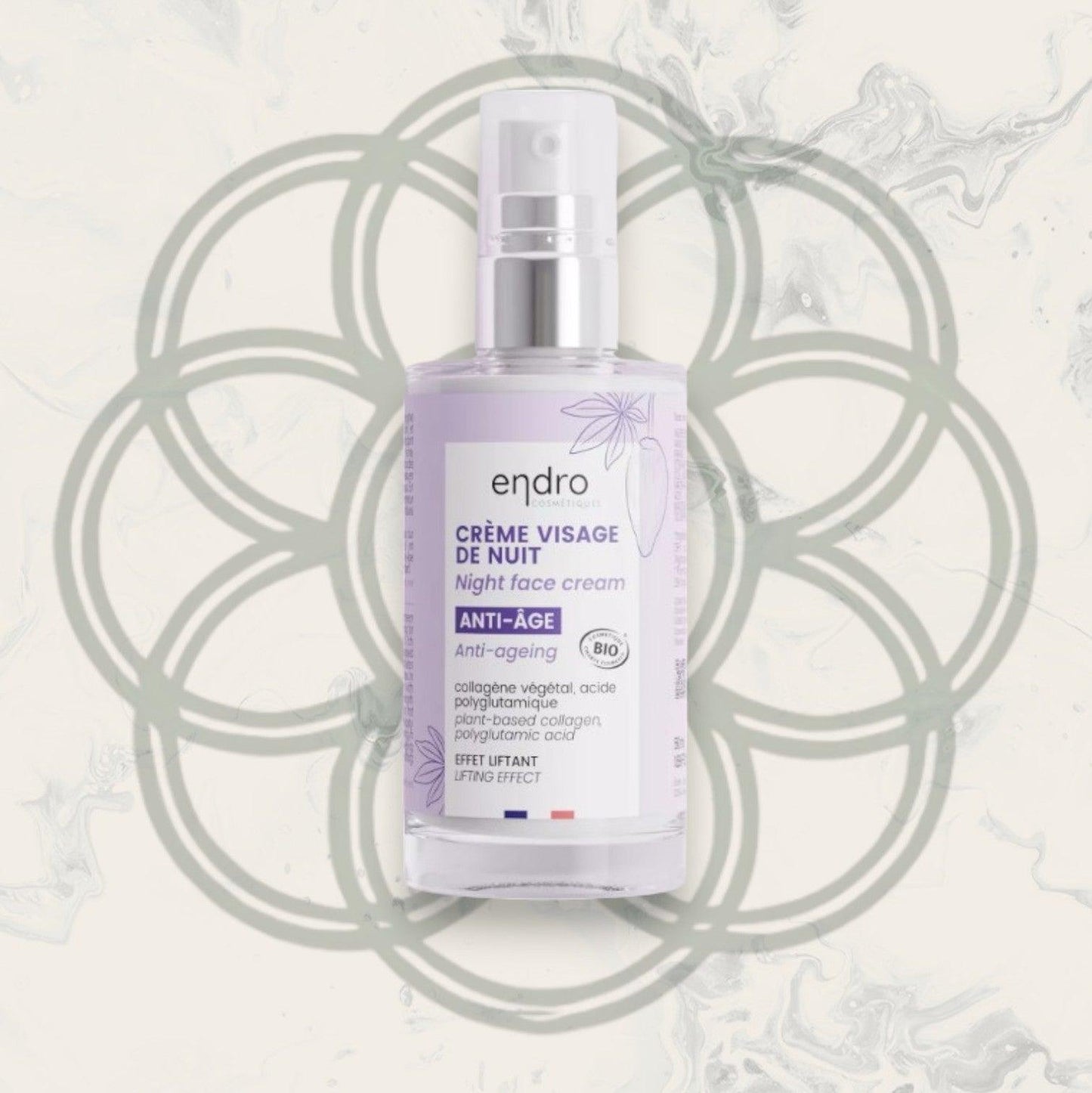 Crème de Nuit Liftante Anti-âge au Collagène Végétal - Endro - Tout type de peau - Ovale du visage relâché - Cosmelita