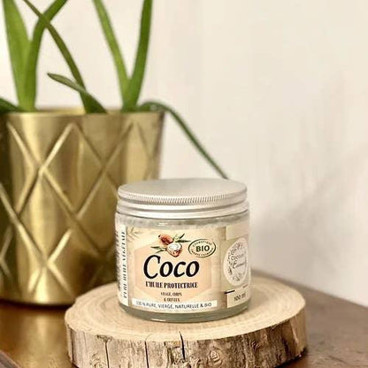 Huile de Coco Pure Végétale Bio - Cocoon’Essence - Visage Corps Cheveux - Hydratante et Nourrissante - Cosmelita 