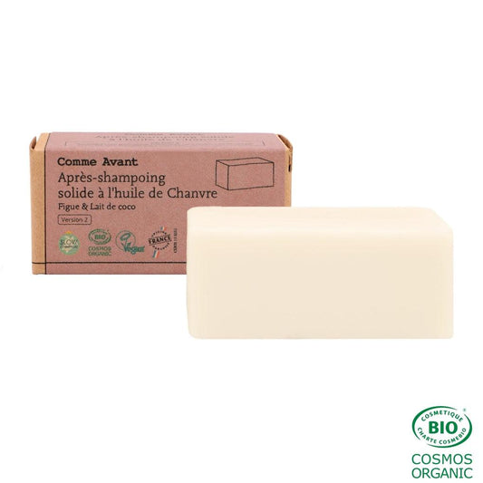 Après-Shampoing Solide Bio Sans Silicone Sans Sulfate - Comme Avant - Tous Types de Cheveux - Parfum Figue et Lait de Coco - Cosmelita 