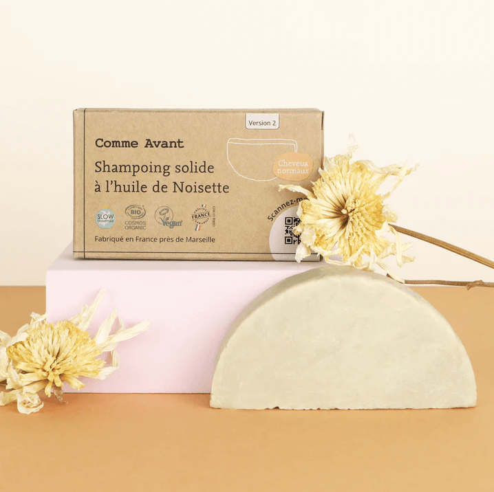 Shampoing Solide à l'Huile de Noisette Bio - Comme Avant - Cheveux normaux - Cosmelita 
