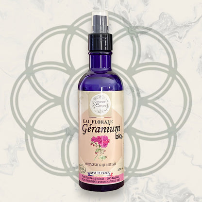 Eau florale de géranium Bio - Peaux mixtes à grasses