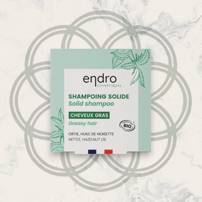 Shampoing Solide Bio à l’Huile de Noisette et Ortie - Endro - Cheveux gras - Cosmelita 