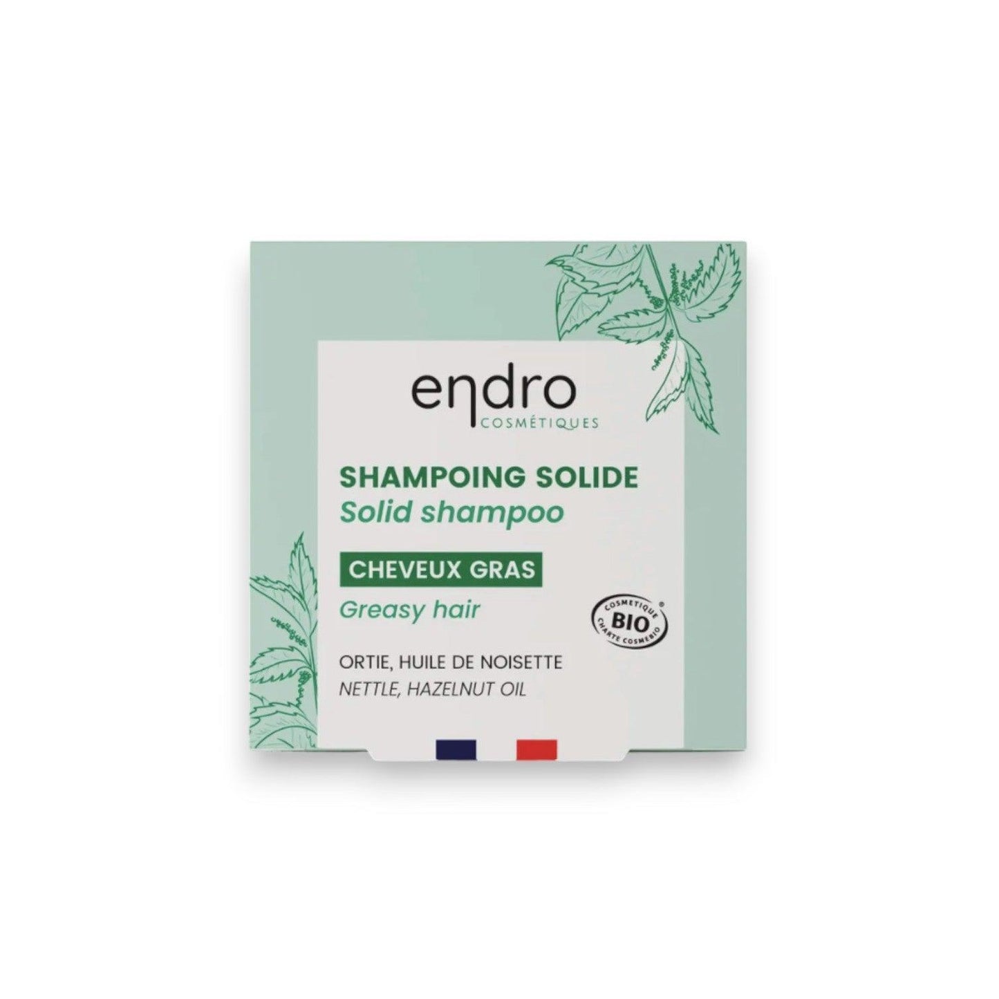 Shampoing Solide Bio à l’Huile de Noisette et Ortie - Endro - Cheveux gras - Cosmelita 