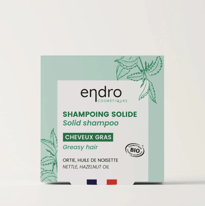 Shampoing Solide Bio à l’Huile de Noisette et Ortie - Endro - Cheveux gras - Cosmelita 