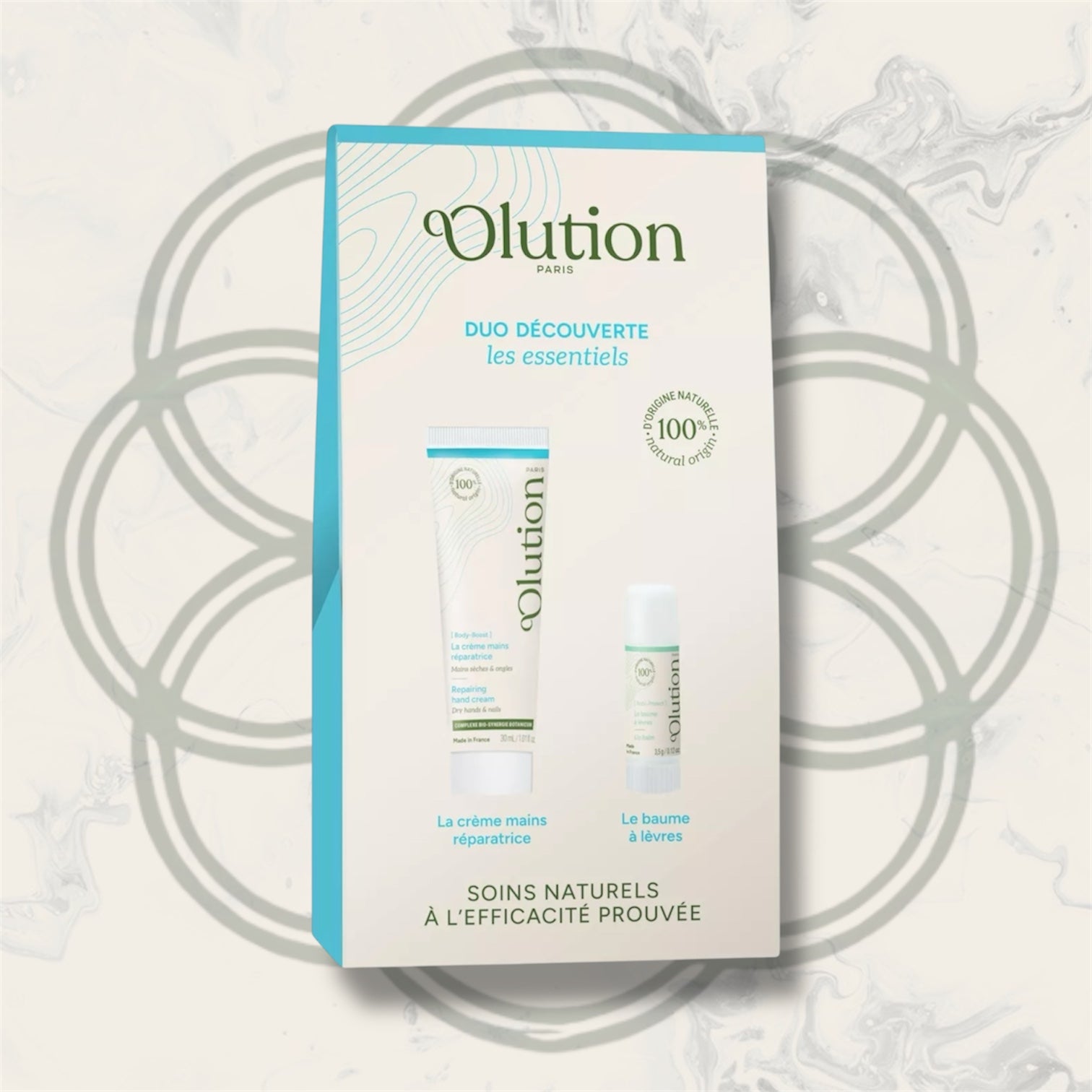 oOlution coffret crème mains et baume à lèvres naturels
