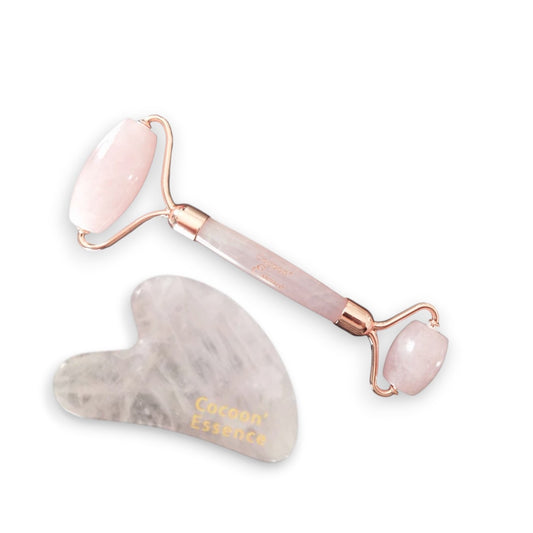 Gua Sha et Rouleau de Massage en Quartz - Deux accessoires de massage indispensables